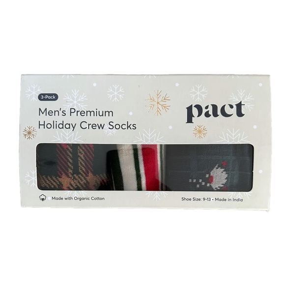 Pact Other - 3-Pair Pact Mens  premium Holiday Crew Socks￼￼